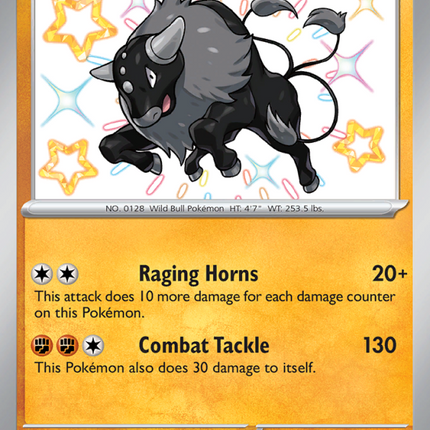 Paldean Tauros Shiny rare (172/91) Paldean Fates
