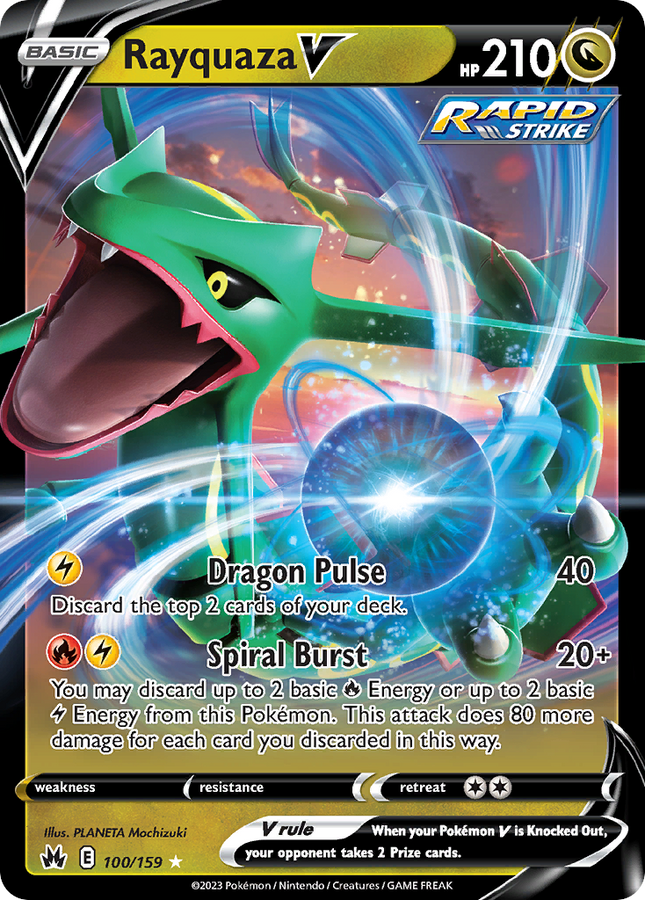 Rayquaza V Holo Rare V (100/159) Crown Zenith