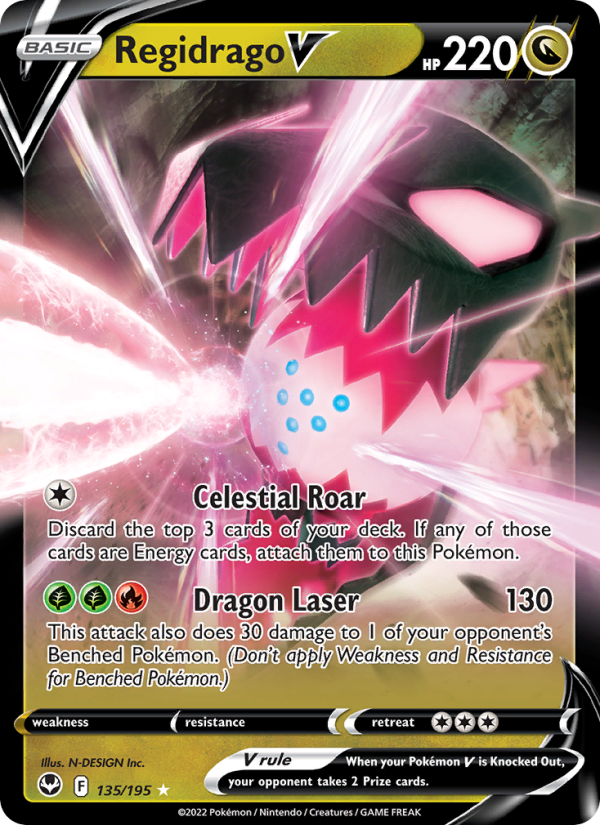Regidrago V Holo Rare V (135/195) Silver Tempest