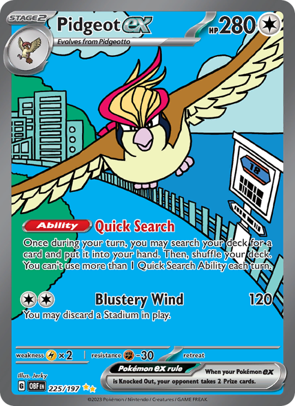 Pidgeot ex Special illustration rare (225/197) Obsidian Flames
