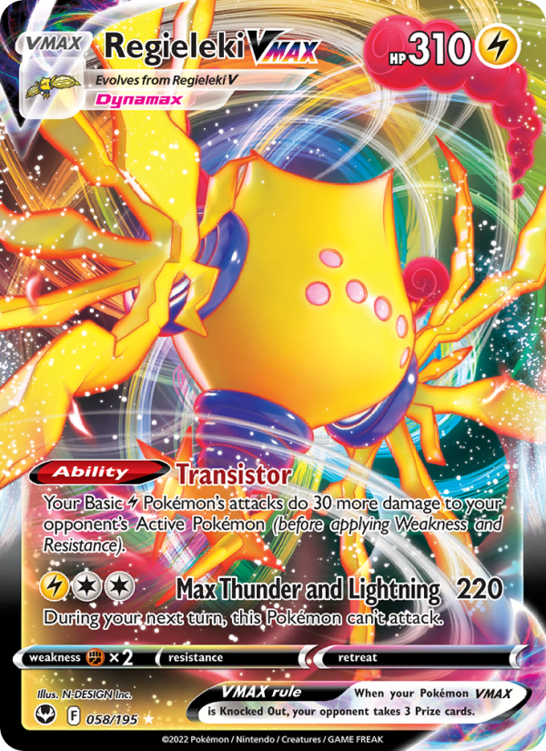 Regieleki VMAX Holo Rare VMAX (058/195) Silver Tempest