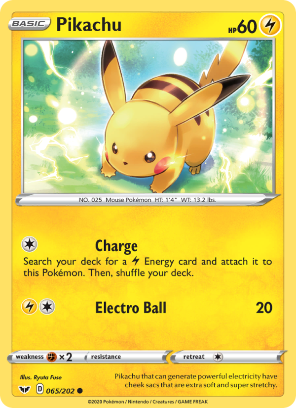 Pikachu Common (65/202) Sword & Shield