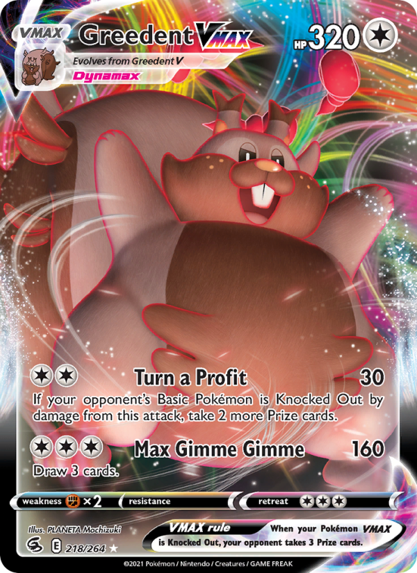 Greedent VMAX Holo Rare VMAX (218/264) swsh8