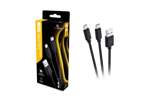 EgoGear - SCH15C Type-C Dubbele oplaadkabel zwart voor PS5, Xbox Series X|S, Switch, Switch Lite en Switch OLED