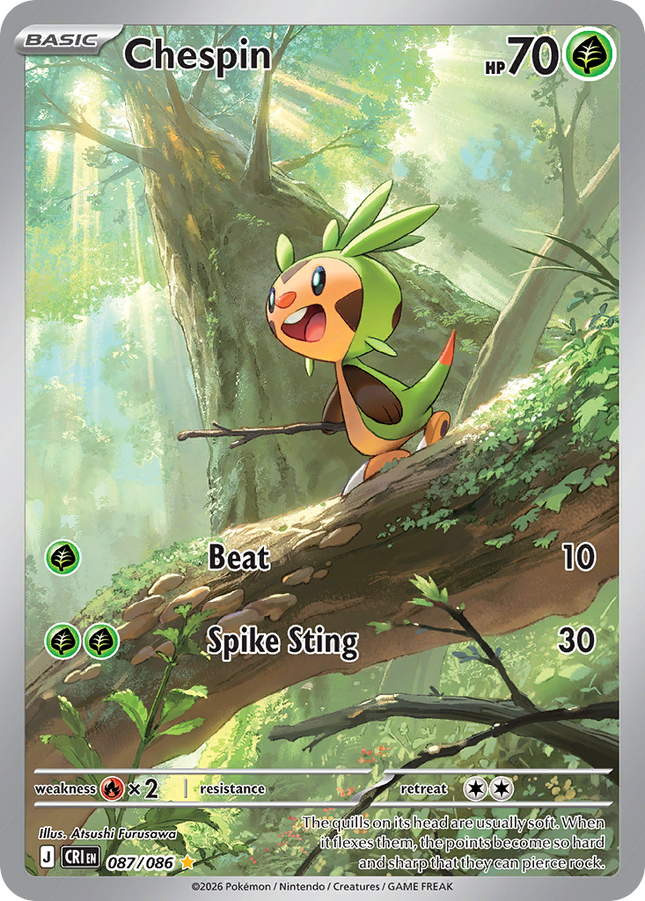Chespin Illustration Rare (087/086) Chaos Rising