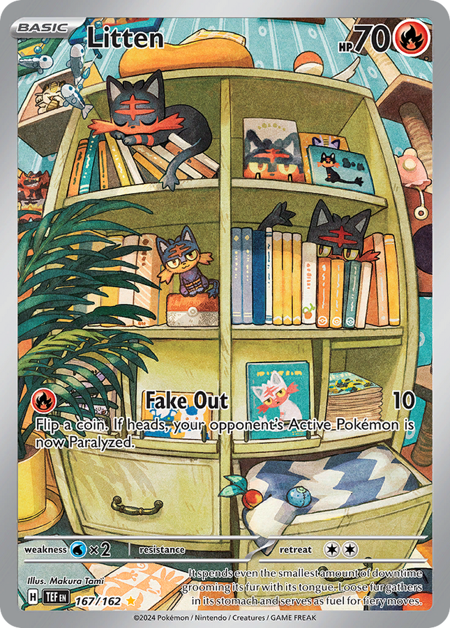 Litten Illustration Rare (167/162) Temporal Forces