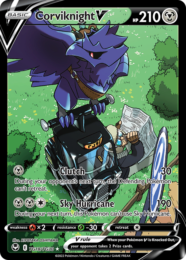 Corviknight V Rare Holo V (TG18/TG30) Silver Tempest Trainer Gallery