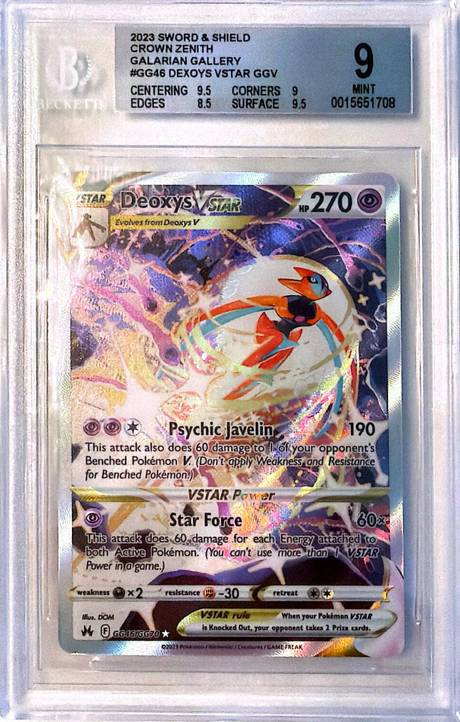 Deoxys VSTAR Rare Holo VSTAR (GG46/GG70) Crown Zenith Galarian Gallery BGS9
