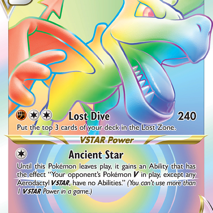 Aerodactyl VSTAR Rare Rainbow (199/196) Lost Origin