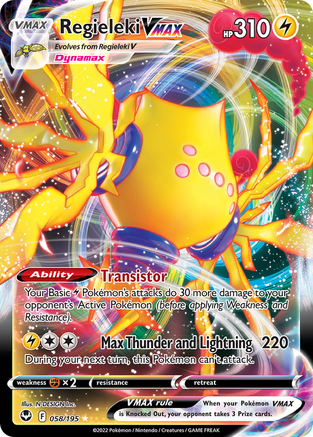 Regieleki VMAX Rare Holo VMAX (058/195) Silver Tempest
