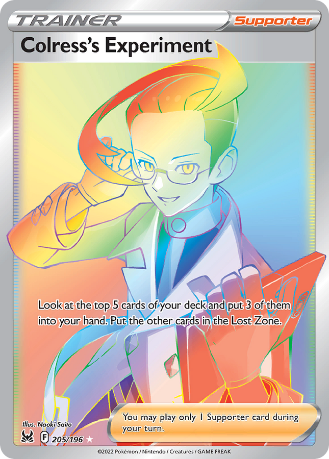 Colress's Experiment Rare Rainbow (205/196) Lost Origin