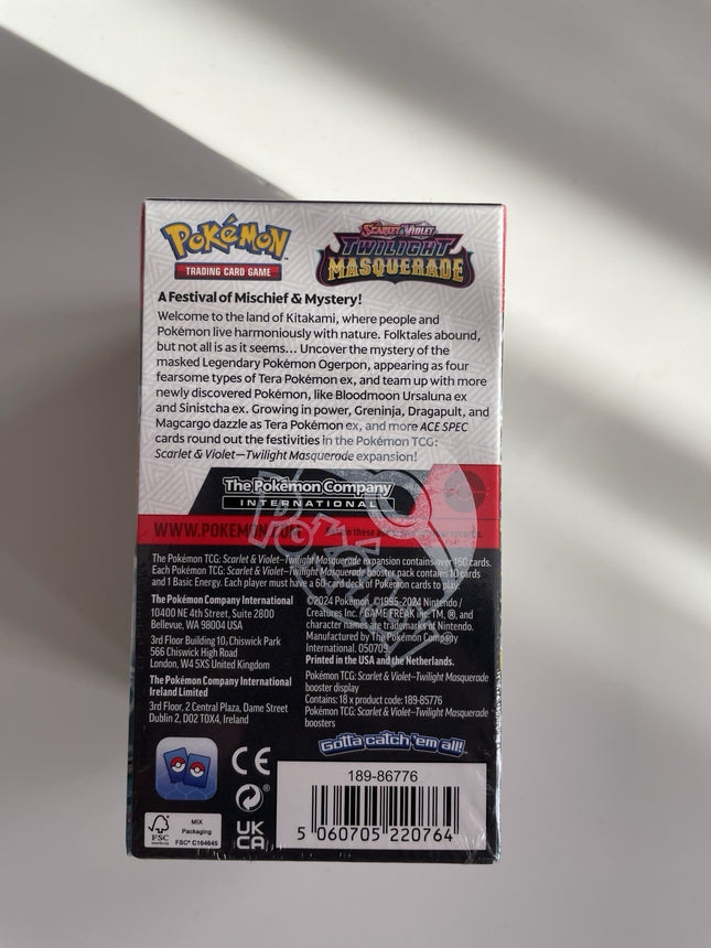 Pokemon Twilight Masquerade 18 Packs Booster Box Brand New & Sealed