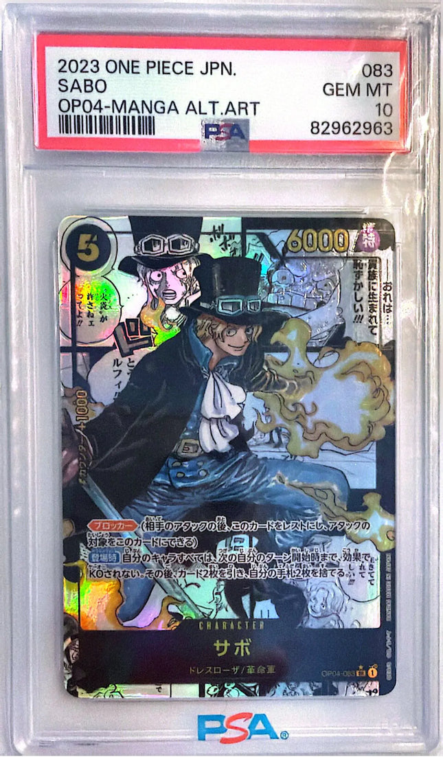 PSA 10 One Piece Japanese #OP04-083 Sabo Manga Alternate Art