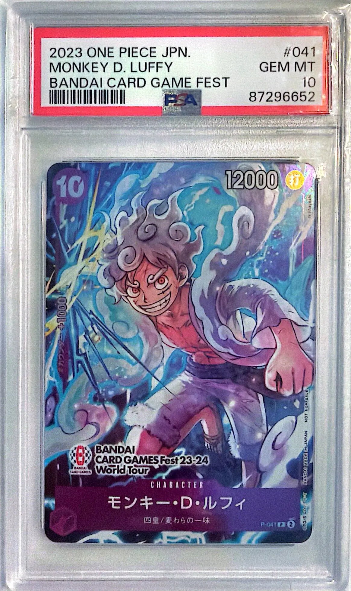 PSA 10 One Piece Japanese #P-041 Monkey D. Luffy Bandai Card Game Fest – Bescards