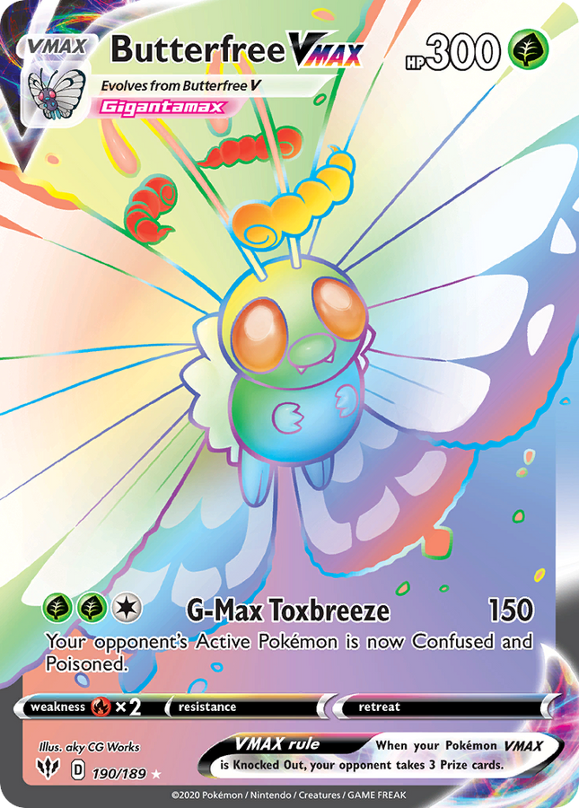 Butterfree VMAX Rare Rainbow (190/189) Darkness Ablaze
