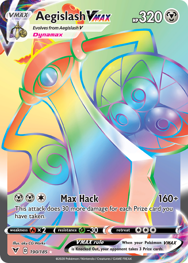 Aegislash VMAX Rare Rainbow (190/185) Vivid Voltage