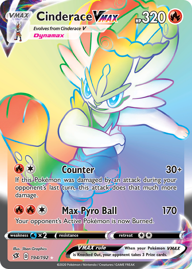 Cinderace VMAX Rare Rainbow (194/192) Rebel Clash