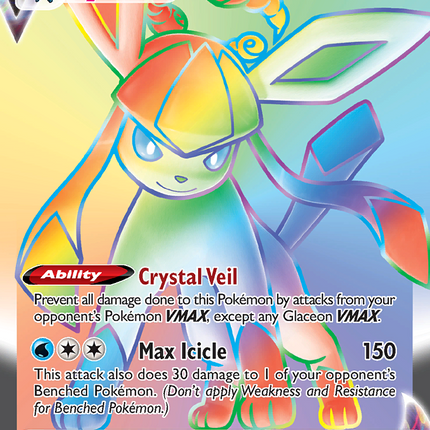 Glaceon VMAX Rare Rainbow (208/203) Evolving Skies