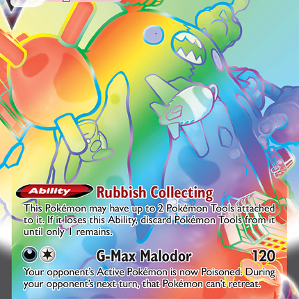Garbodor VMAX Rare Rainbow (216/203) Evolving Skies