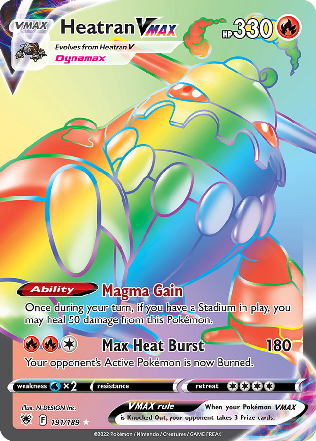Heatran VMAX Rare Rainbow (191/189) Astral Radiance