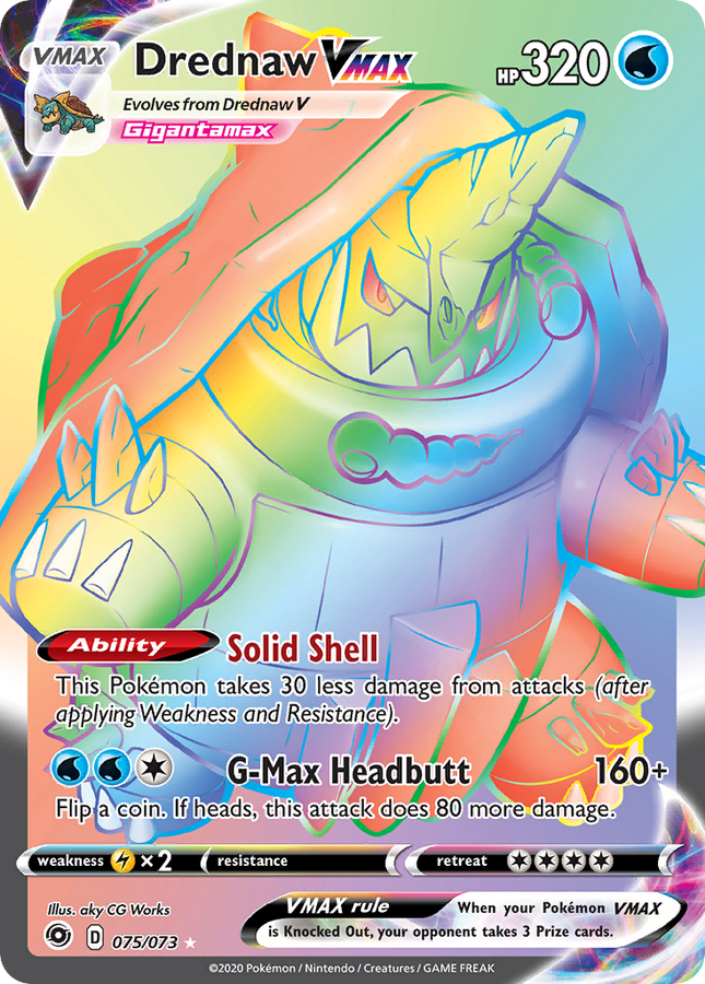 Drednaw VMAX Rare Rainbow (075/073) Champion's Path