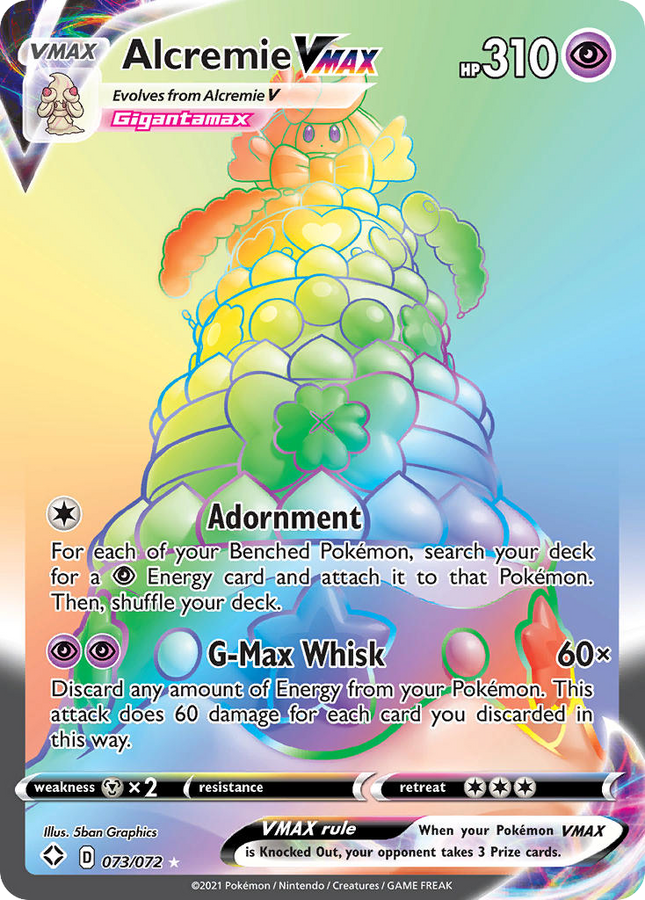 Alcremie VMAX Rare Rainbow (073/072) Shining Fates