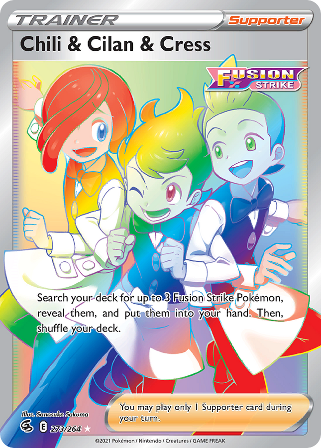 Chili & Cilan & Cress Rare Rainbow (273/264) Fusion Strike