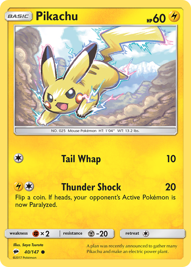 Pikachu Common (40/147) Burning Shadows