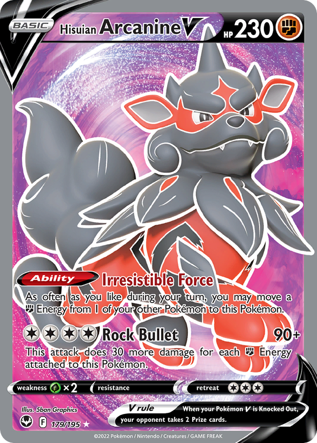 Hisuian Arcanine V Rare Ultra (179/195) Silver Tempest