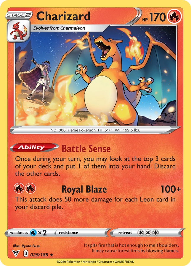 Charizard Rare (025/185) Vivid Voltage