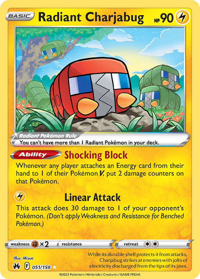 Radiant Charjabug Radiant Rare (051/159) Crown Zenith