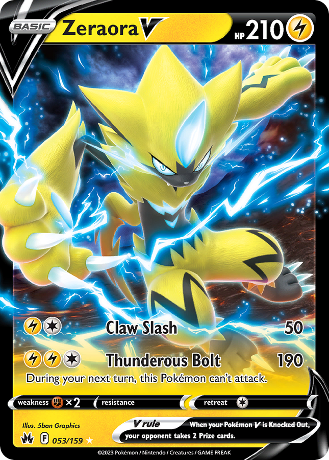 Zeraora V Rare Holo V (053/159) Crown Zenith