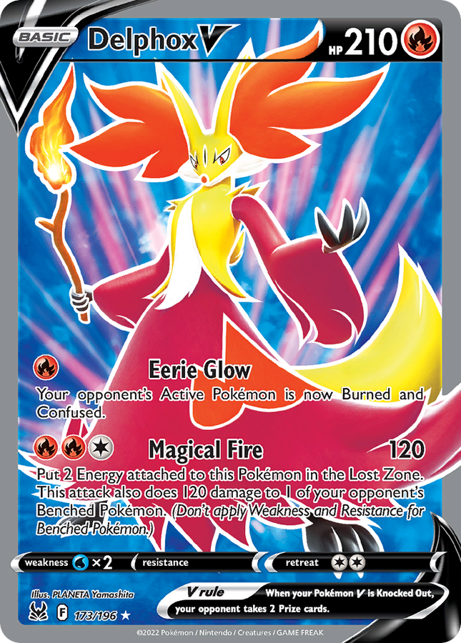 Delphox V Rare Ultra (173/196) Lost Origin