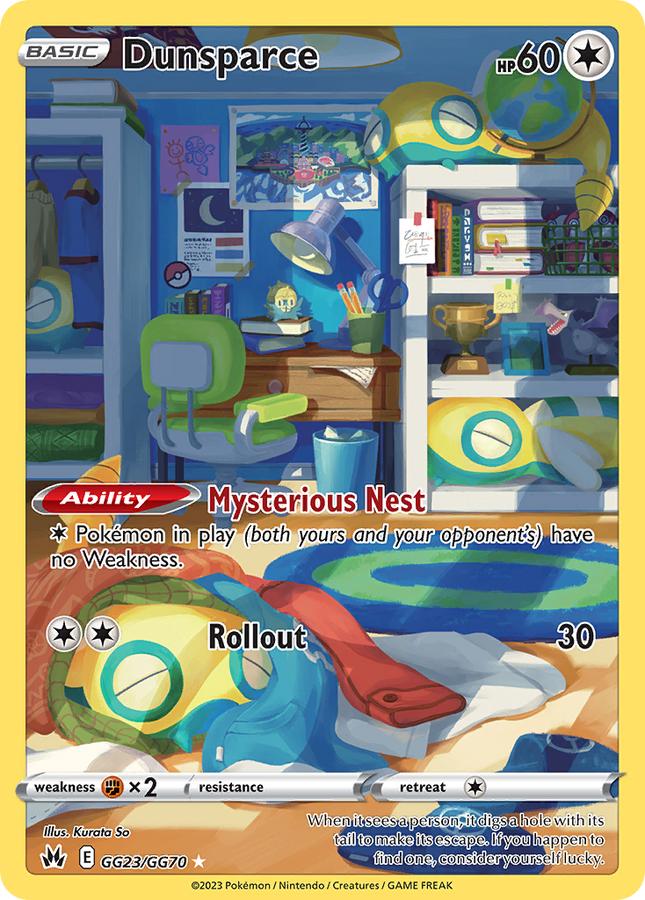 Dunsparce Trainer Gallery Rare Holo (GG23/GG70) Crown Zenith Galarian Gallery