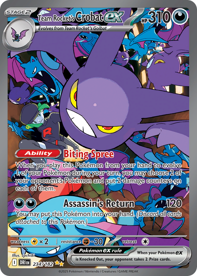 Team Rocket's Crobat ex Special Illustration Rare (234/182) Destined Rivals