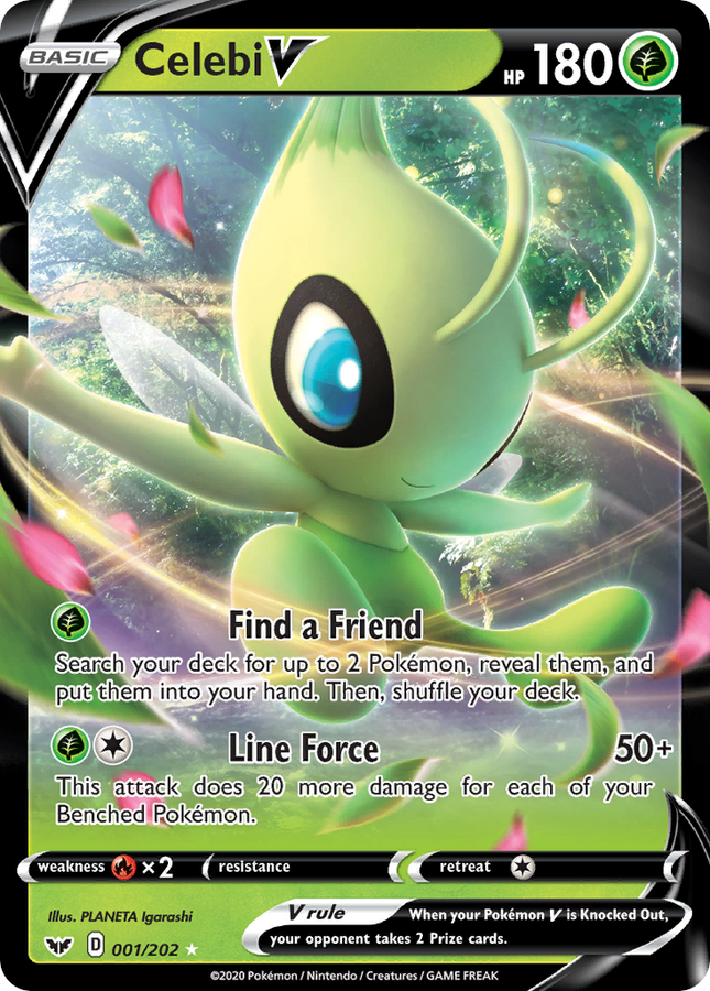 Celebi V Rare Holo V (001/202) Sword & Shield