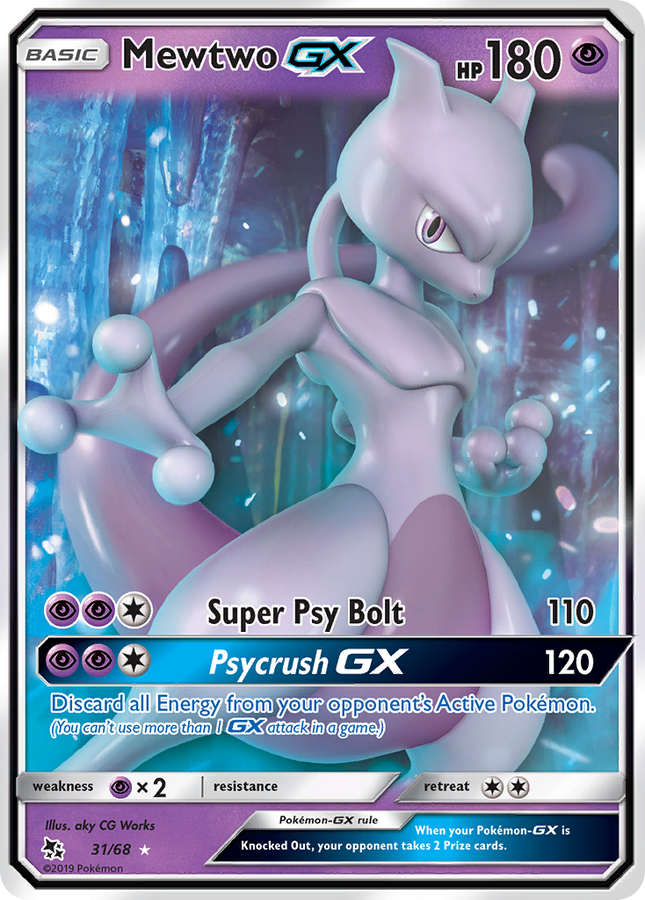 Mewtwo-GX Rare Holo GX (31/68) Hidden Fates