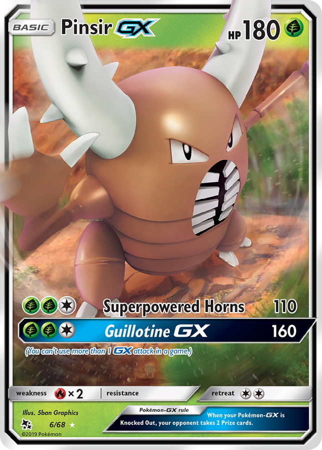Pinsir-GX Rare Holo GX (6/68) Hidden Fates
