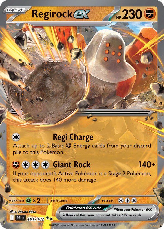 Regirock ex Double Rare (101/182) Destined Rivals