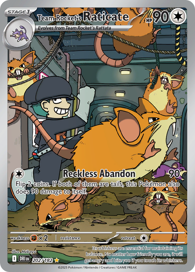 Team Rocket's Raticate Illustration Rare (202/182) Destined Rivals