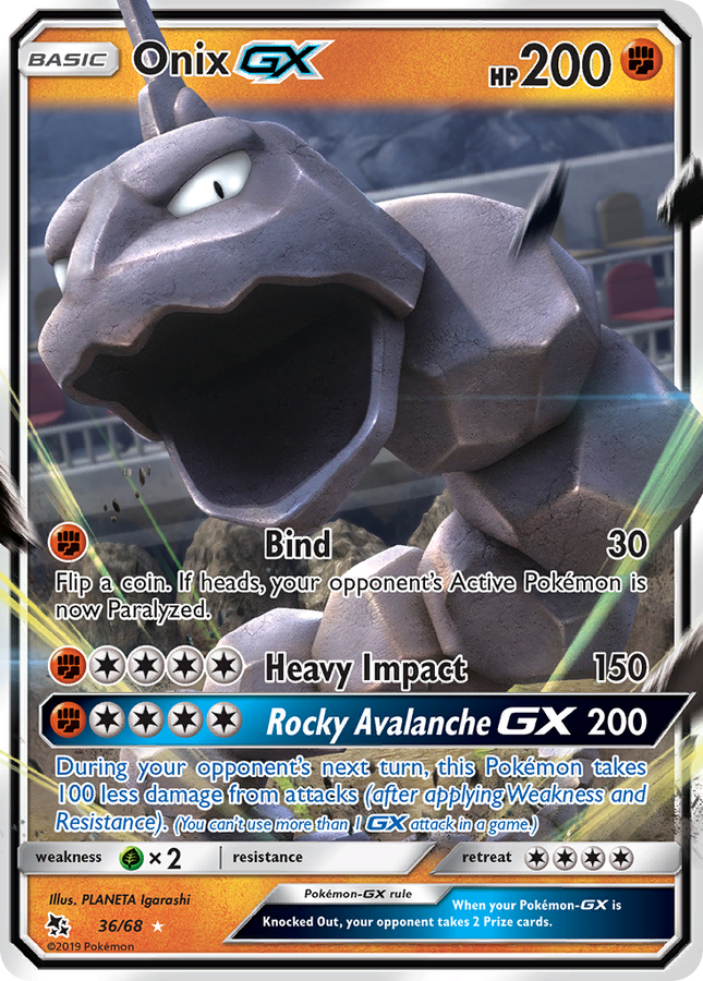 Onix-GX Rare Holo GX (36/68) Hidden Fates