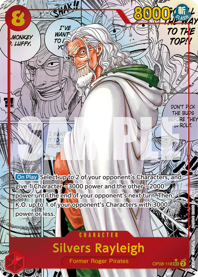 Silvers Rayleigh Secret Rare (OP08-118) Two Legends Manga Alt Art
