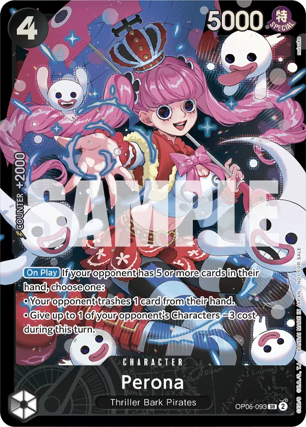 Perona Super Rare (OP06-093) Wings of the Captain Store Treasure Cup Alt Art