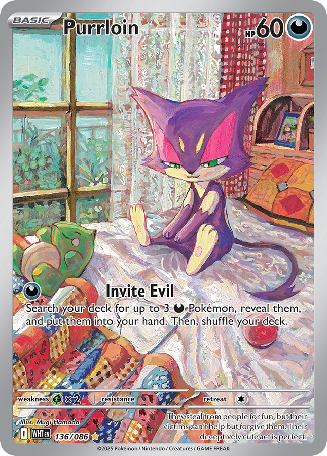 Purrloin Illustration Rare (136/086) White Flare