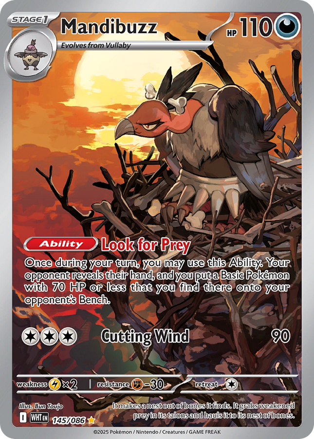Mandibuzz Illustration Rare (145/086) White Flare