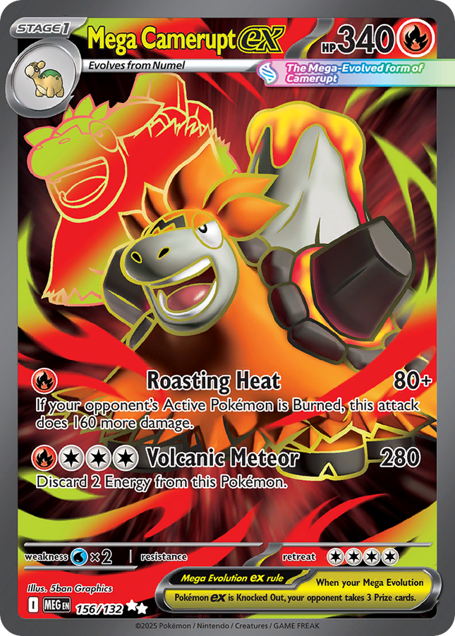 Mega Camerupt ex Ultra Rare (156/132) Mega Evolution