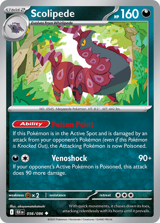 Scolipede Uncommon (056/086) Black Bolt Master Ball Reverse Holofoil