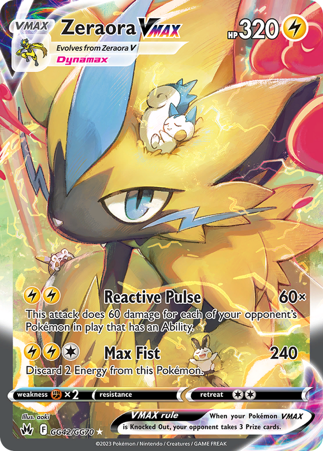 Zeraora VMAX Rare Holo VMAX (GG42/GG70) Crown Zenith Galarian Gallery