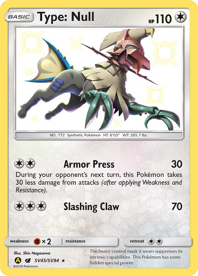 Type: Null Rare Shiny (SV45/SV94) Hidden Fates Shiny Vault