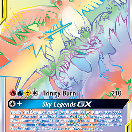 Moltres & Zapdos & Articuno-GX Rare Rainbow (69/68) Hidden Fates